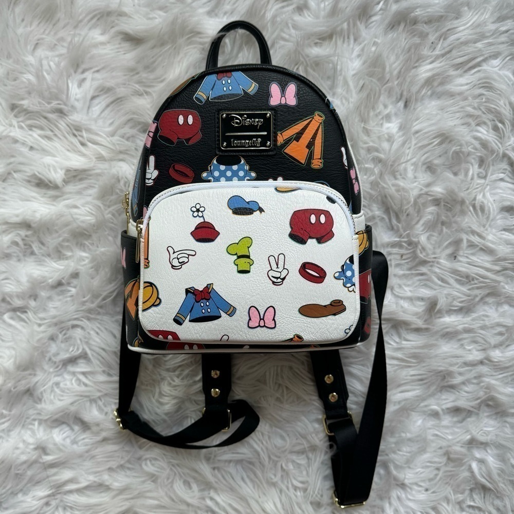 Loungefly Disney Mickey Mouse & Friends Clothes Mini Backpack 🖤 - Picture 1 of 5
